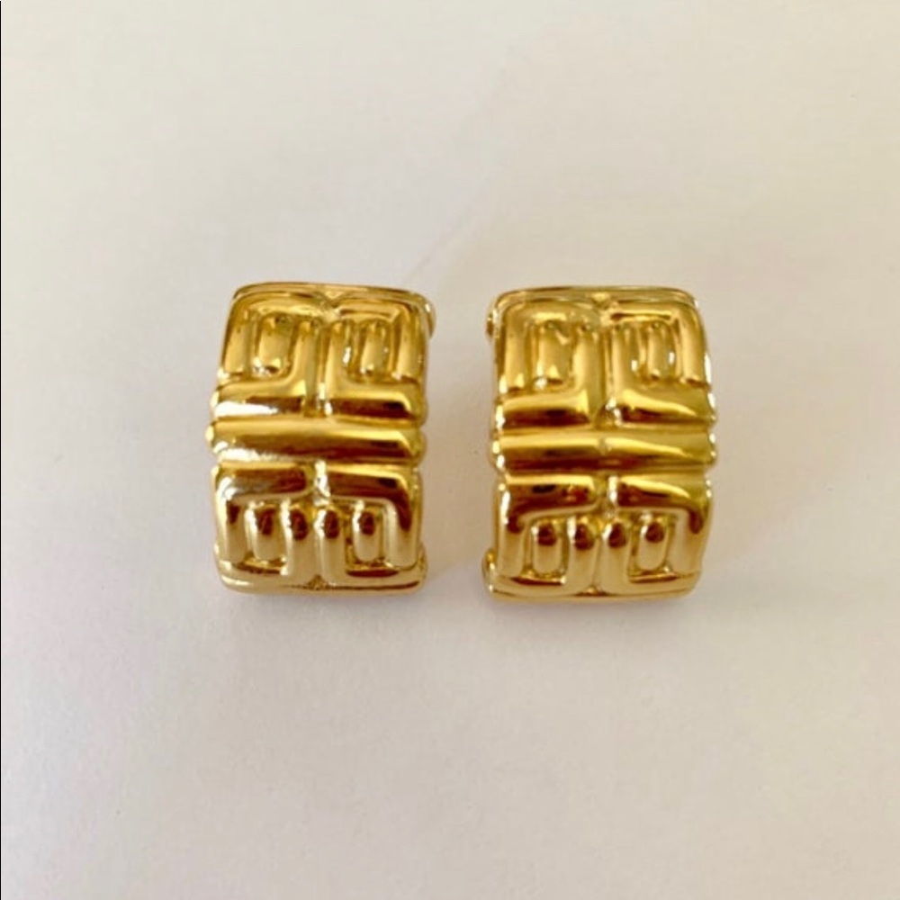 Givenchy Chunky Half Hoop Logo Earrings